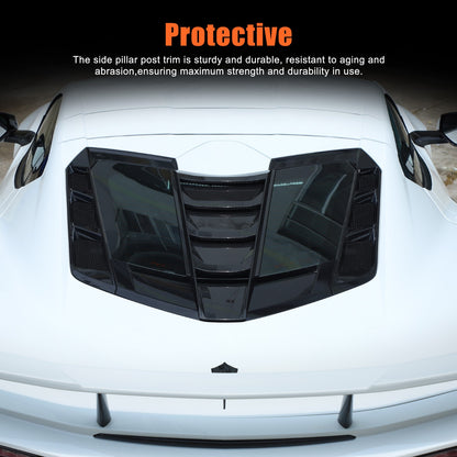 Carbon Fiber ABS Rear Split Window Applique Louver Trim For Corvette C8 Z51 20+ 7