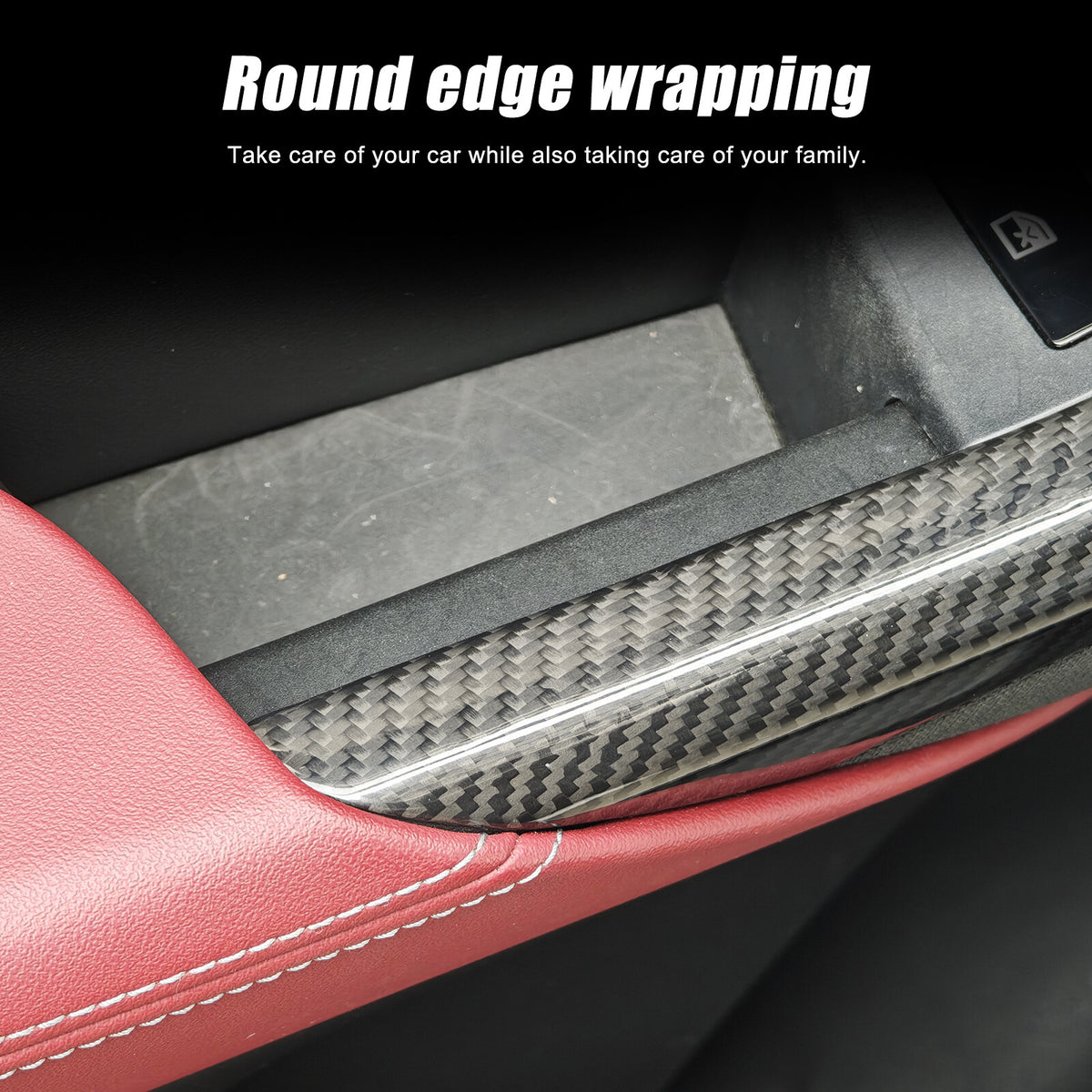 Real Carbon Fiber Window Lift Switch Button Trim Frame For BMW 5 Series G60 24+ 10