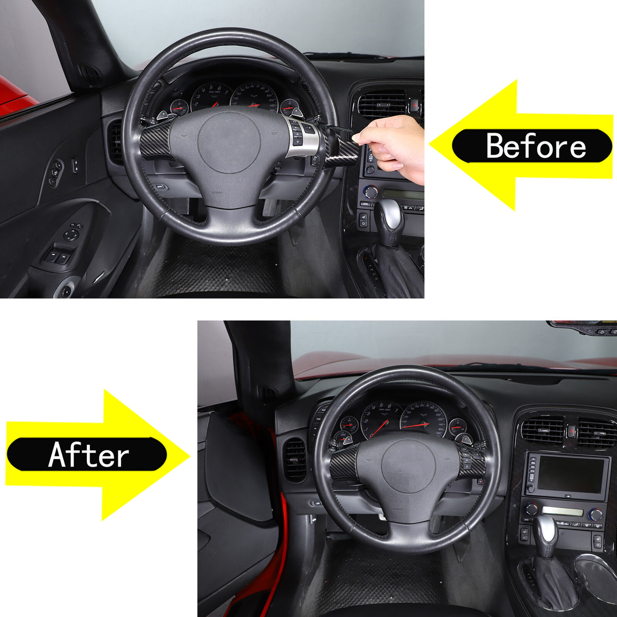 ABS Carbon Fiber Interior Exterior Cover Trim Kit For Corvette C6 2005-2013 154