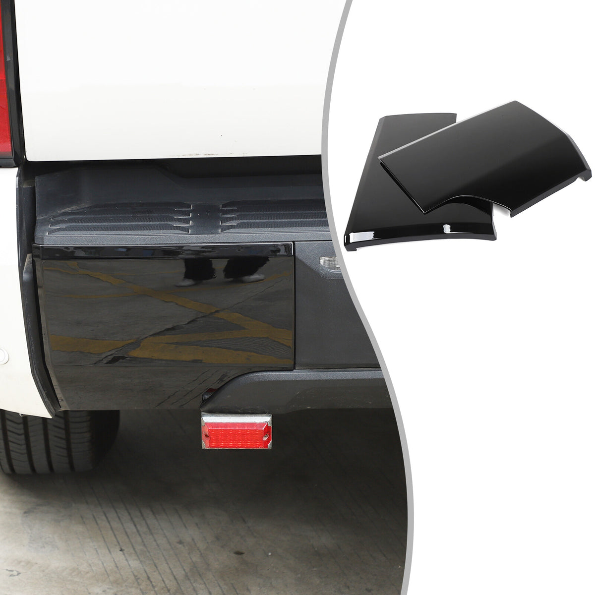 Glossy Piano Black Rear Bumper Panel Trim Cover For Toyota Tundra 2022+ US 5