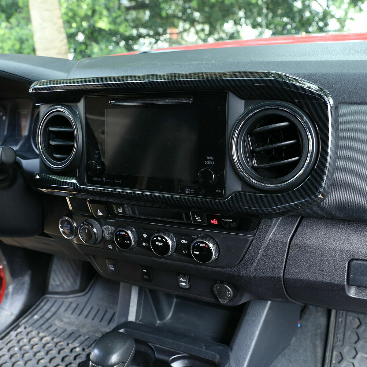 Carbon Fiber Central Control Dashboard Decorative Cover For Toyota Tacoma 16-23 10