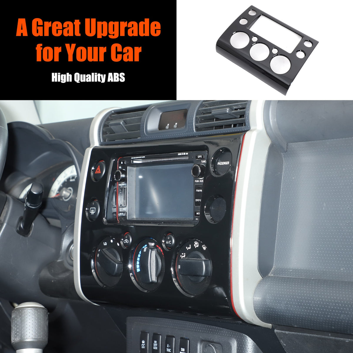 Piano Black ABS Navigation Decorative Panel For Toyota FJ Cruiser 2007-2021 7