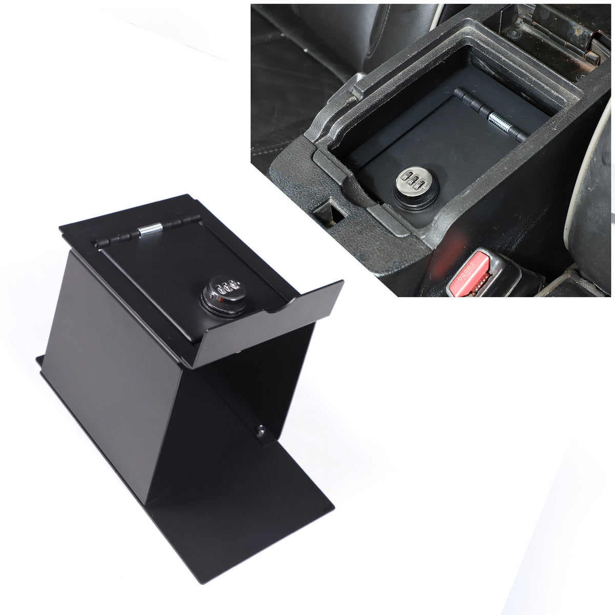 Steel Center Console Safe GUN Storage Lock Box W/ Tray For Hummer H3 2005-2009 14