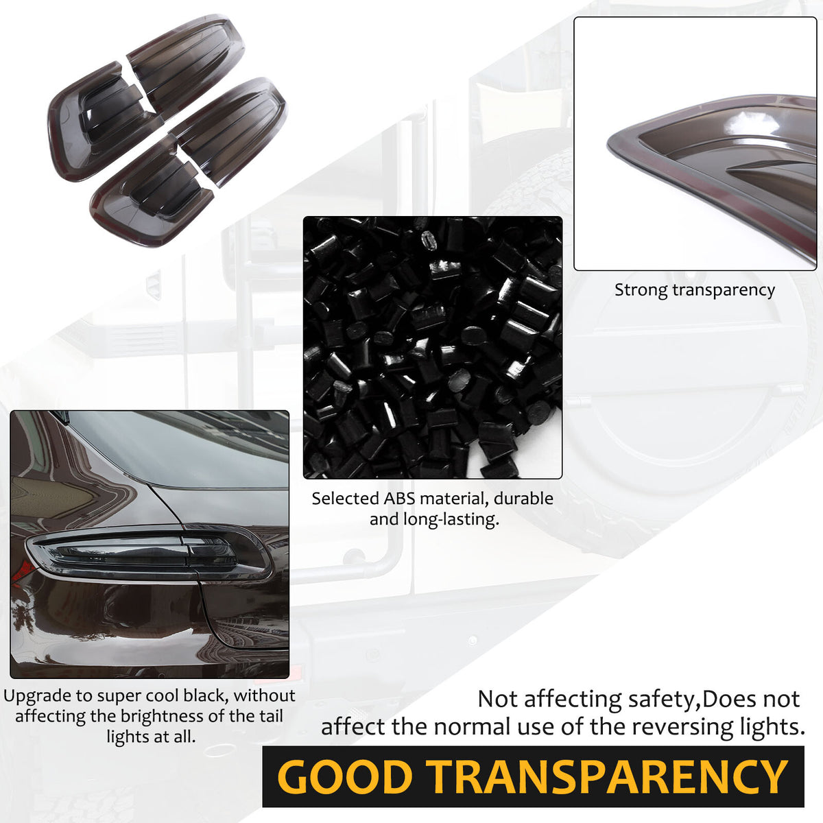 Smoked Blackout Rear Tail light Overlay Lens Cover For Porsche Macan 95B 15-18 16