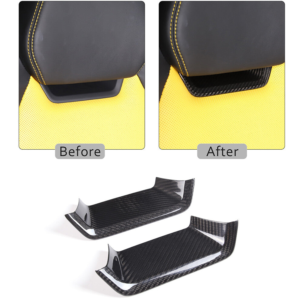 Real Carbon fiber Seat Headrest Back Hook Cover Trim For Lamborghini URUS 18-23 1