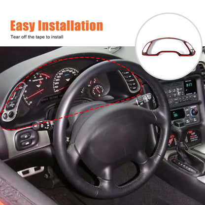 ABS Carbon Fiber Interior Dashboard Frame Trim Cover For Corvette C5 1998-2004 6