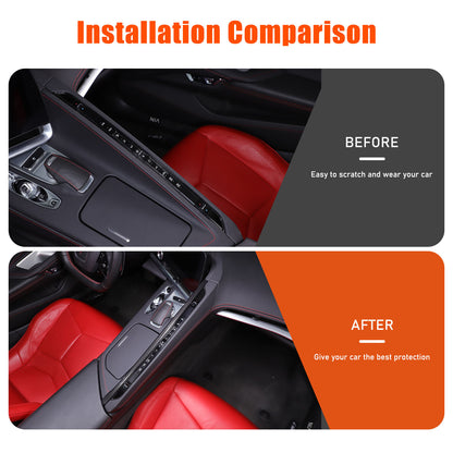 ABS Carbon Fiber Center A/C Button Left Side Strip Trim Cover For Corvette C8 18