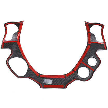 Real Carbon Fiber Steering Wheel Button Frame Trim For Ferrari 458 2011-16 3