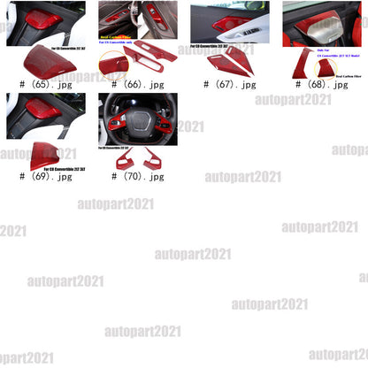 Red Real Carbon Fiber Full Interior Set Decor Trim Kit for Corvette C8 20-25 - Styles 26-30 6