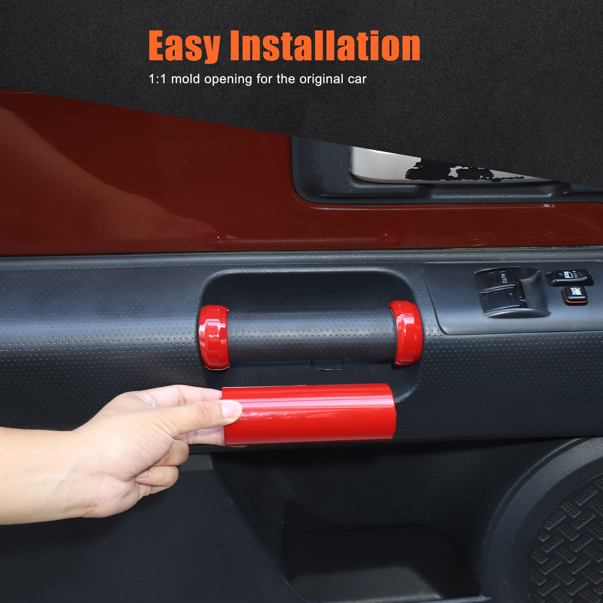 Sport Red Interior Door Panel Handle Trim Cover For Toyota FJ Cruiser 07-21 US 7
