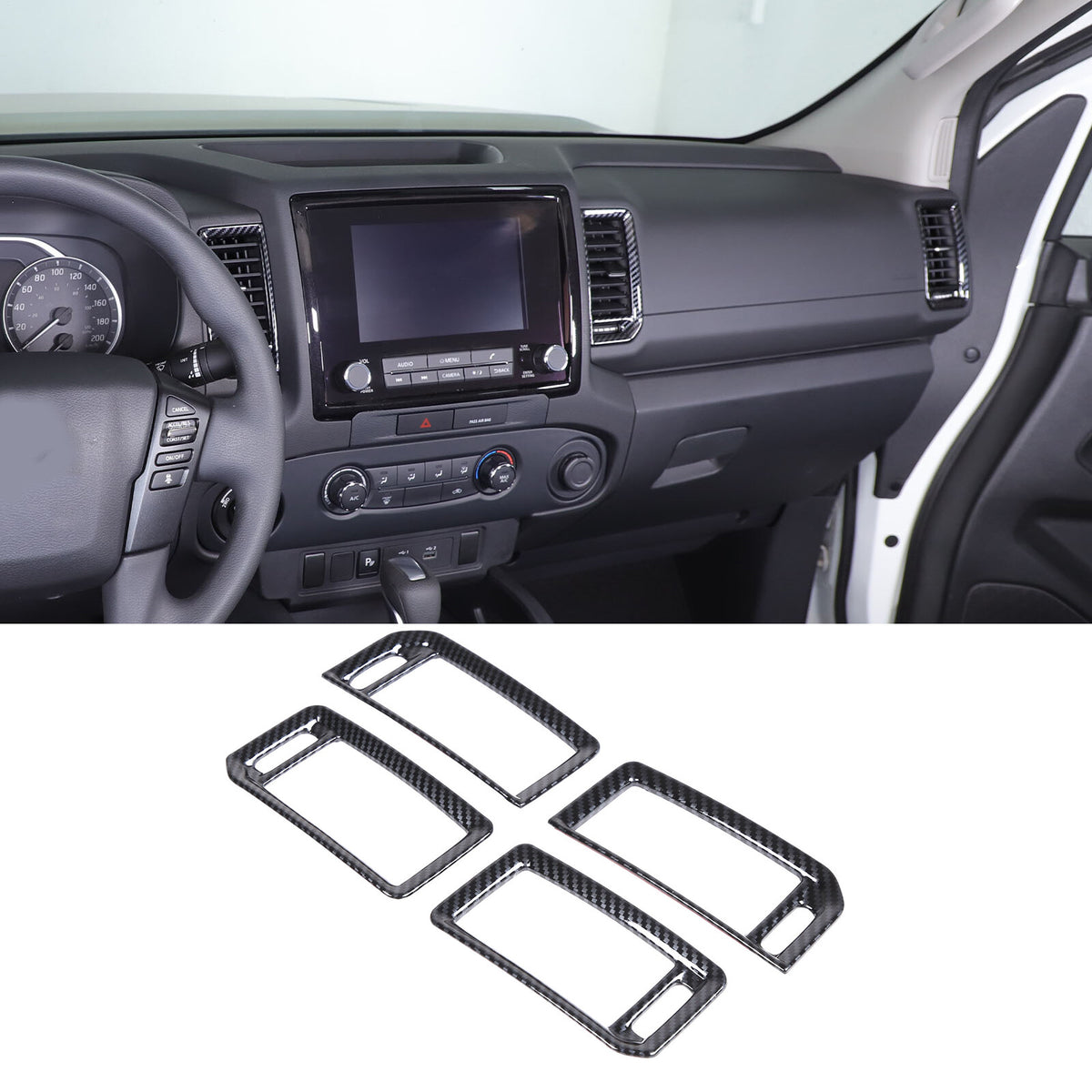 15pcs Carbon Fiber ABS Interior Cover Trim Kit Set For Nissan Frontier 2022-24 9