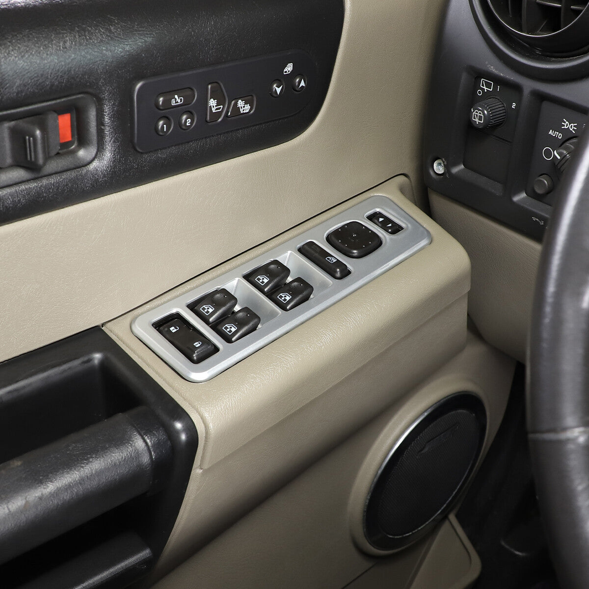 ABS Silver Window Lift Panel Switch Cover Trim For Hummer H2 03-07 4