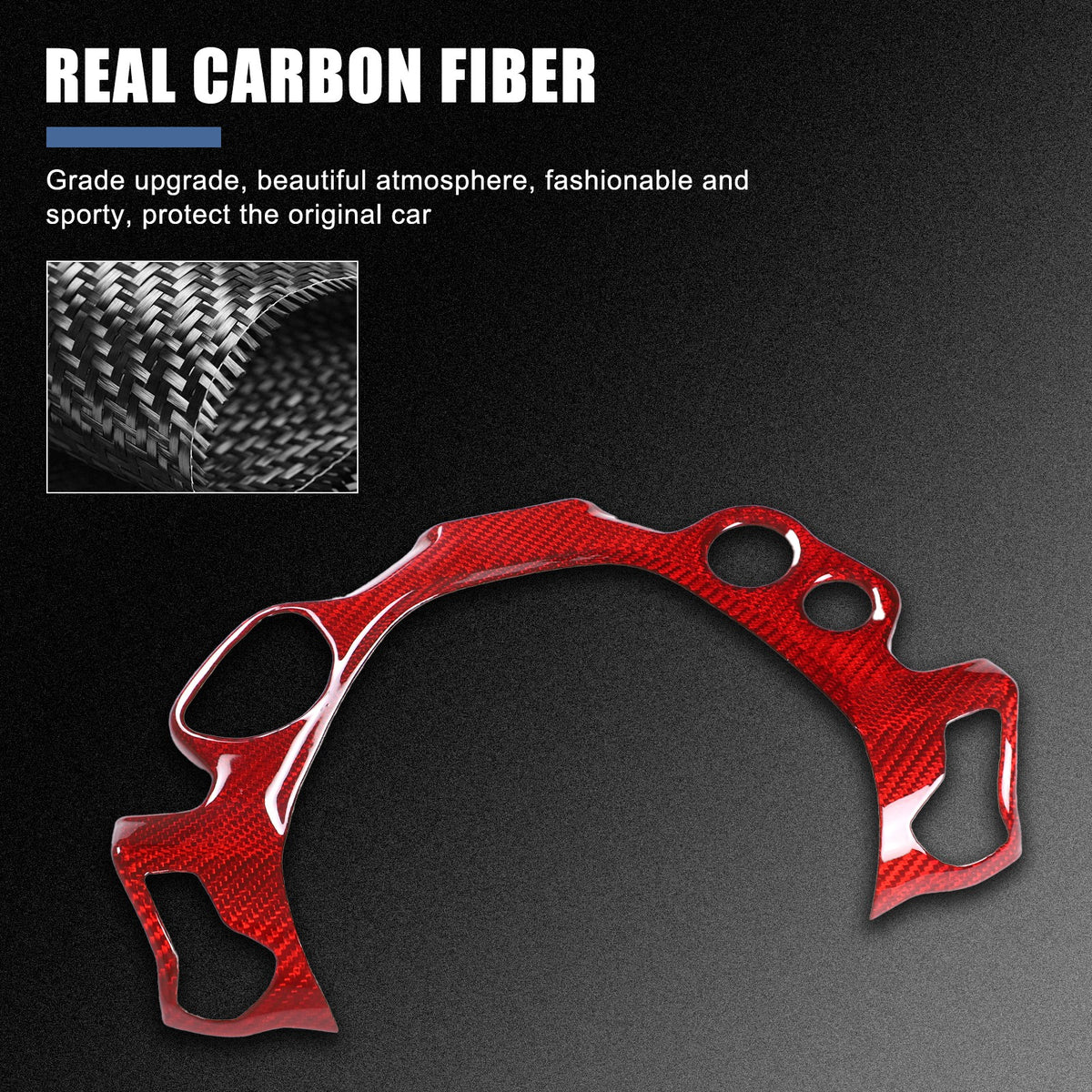 Red Real Carbon Fiber Center Interior Set Cover Trim Kit For Ferrari 458 2011-16 7