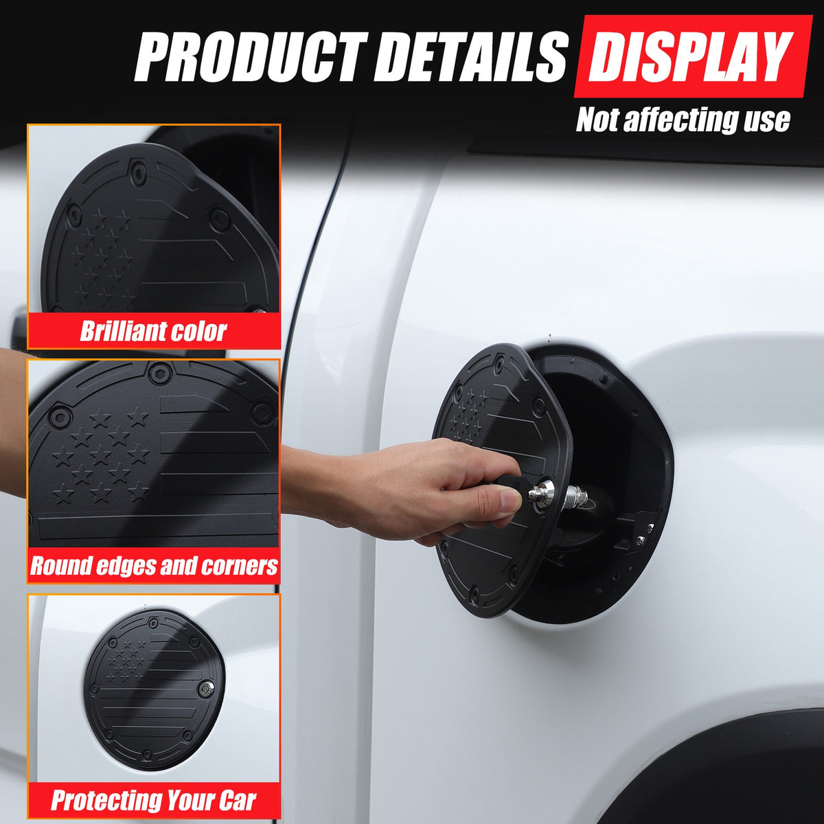 US Flag Alloy Fuel Tank Anti-Theft Lock Cover Gas Cap For Toyota Tundra 22+ 11