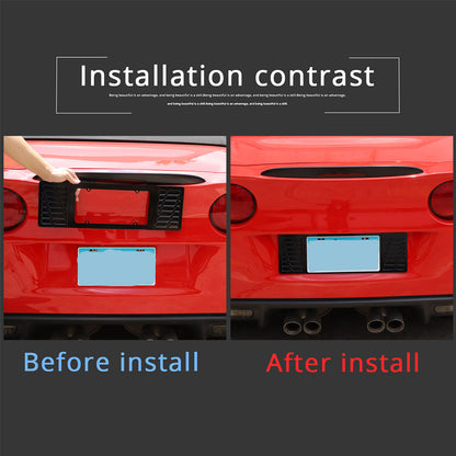 Black Aluminum alloy Rear License Plate Frame Trim For Corvette C6 2005-13 US 7
