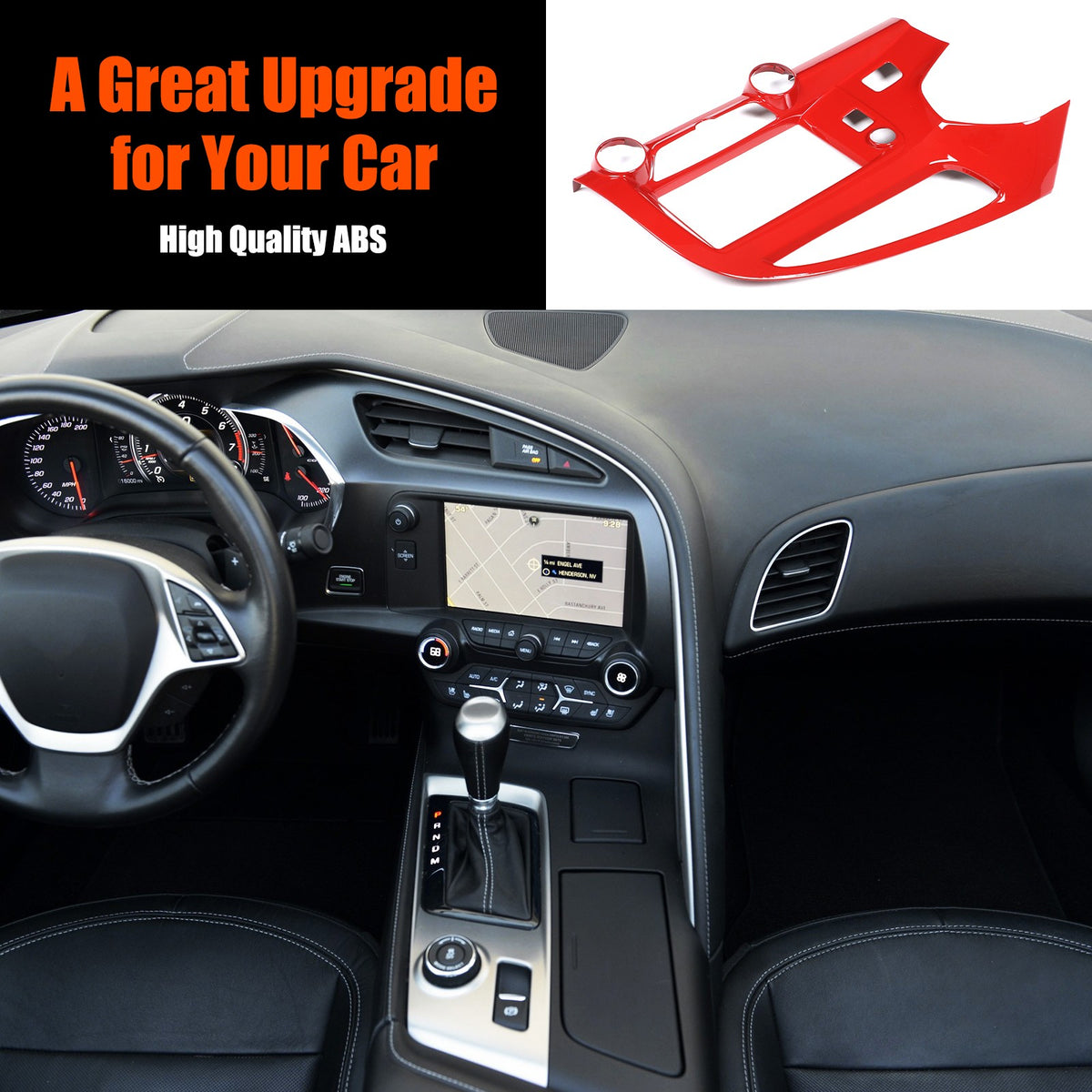 Sport Red ABS Center Console Air Vent Trim Set For Corvette C7 2014-2019 13