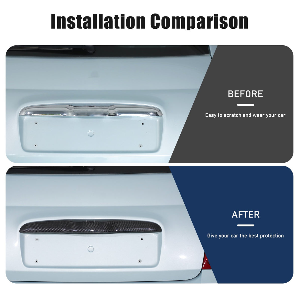 Real Carbon Fiber Tailgate Trim For Fiat 500 312 2010+ 12