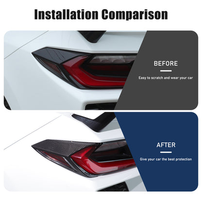 Real Carbon Fiber Rear Taillight Side Trim Cover for Corvette C8 2020+ 23
