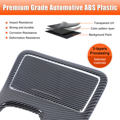 ABS Carbon Center Console Gear Shift Panel Trim For Mitsubishi Outlander 19-22 7