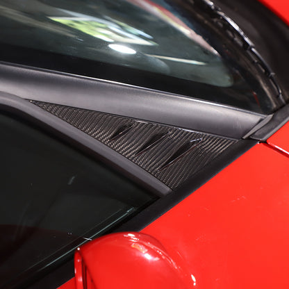 Real Carbon Fiber Window Triangle A-Pillar Cover Trim For Corvette C6 2005-13 4