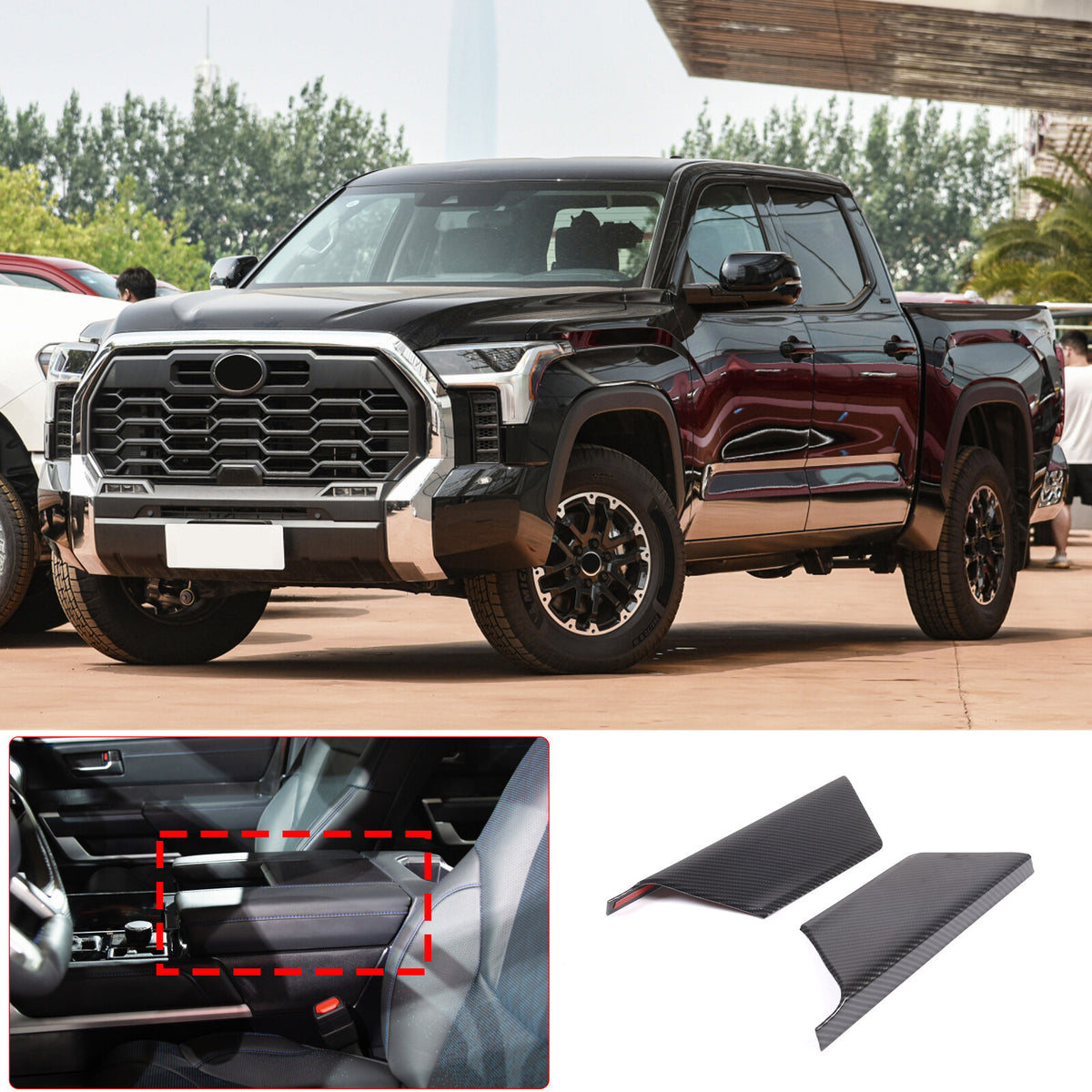 ABS Carbon Fiber Interior Set Cover Trim Kit For Toyota Tundra Sequoia SR 22+ - Styles 1-5 40