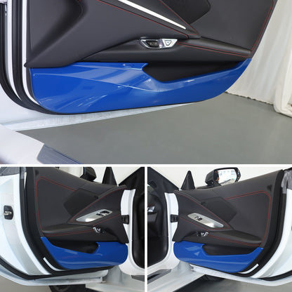 Blue ABS Inner Door Anti-Kick Panel Cover Trim For Corvette C8 2020-26 5