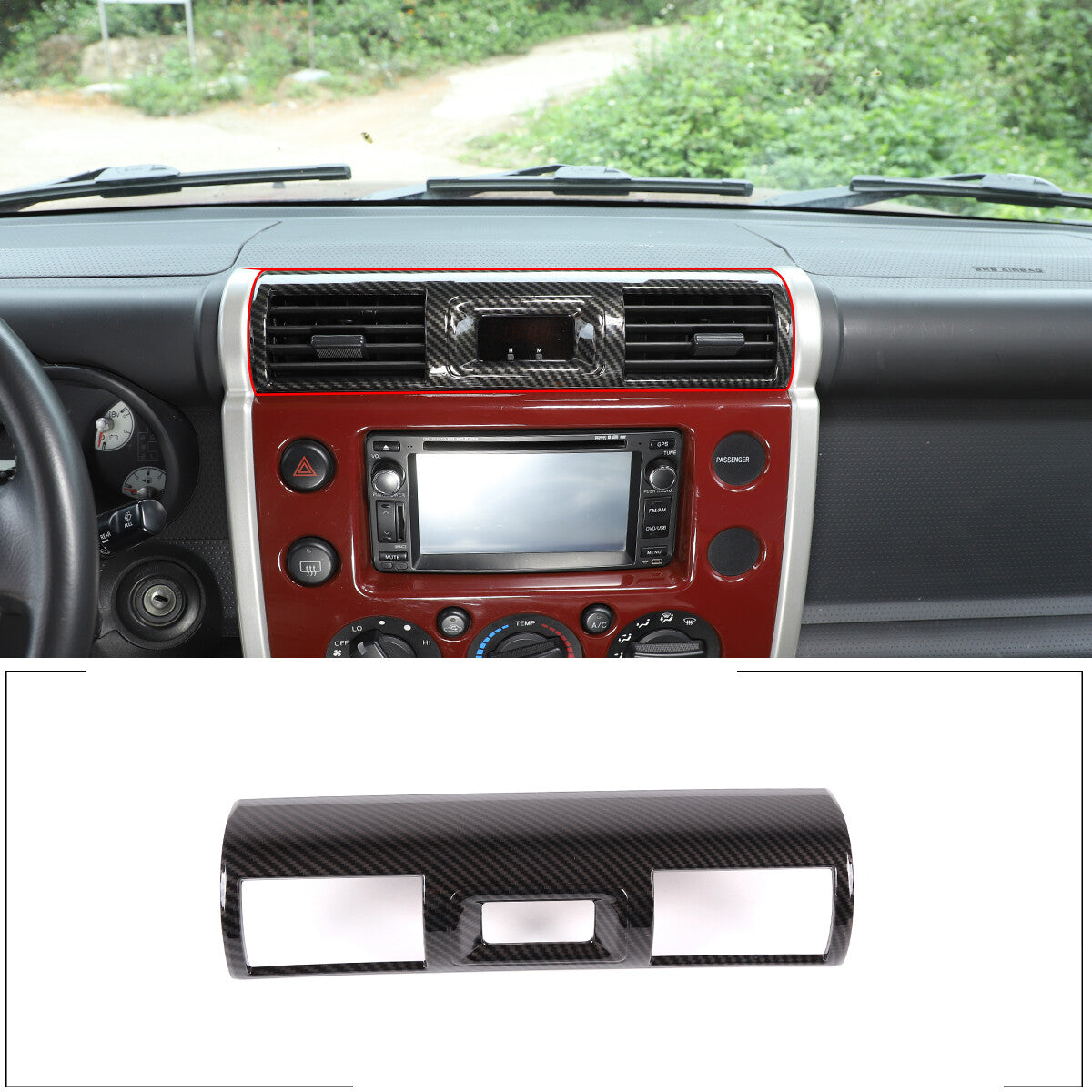ABS Carbon Fiber Full Interior Center Decoration Trim Kit For FJ Cruiser 2007-21 - Styles 6-10 4