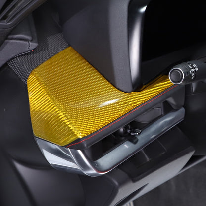 Yellow Carbon Fiber Car Driver Side Dashboard Cover Trim For Corvette C8 20-25 1