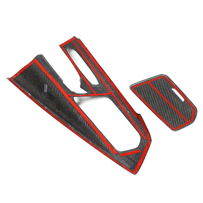 Forged Real Carbon Fiber Center Gear Shift Panel Trim For Corvette C8 2020+ 16