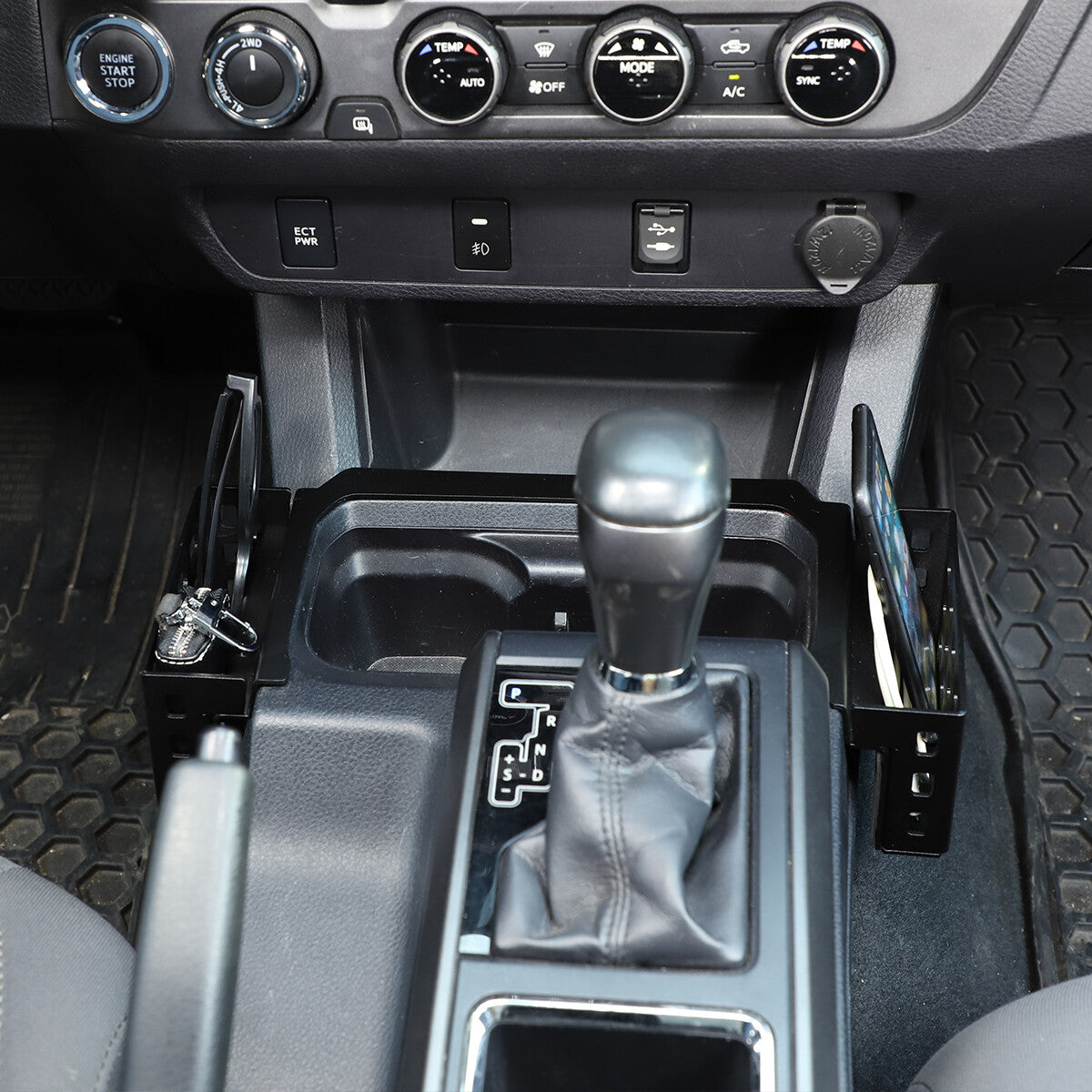 Interior Alloy Gear Shift Storage Box Two Baskets Trim For Toyota Tacoma 16-2023 4