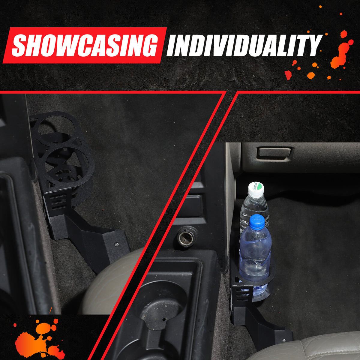 Black Aluminum Passenger Side Seat Cup Holder Bracket For Hummer H2 2003-2009 13