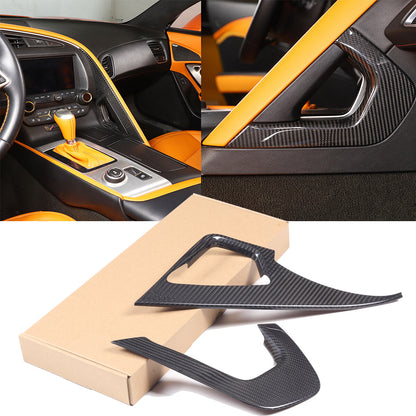 Real Dry Carbon Fiber Interior Center Full Trim Set Kit For Corvette C7 2014-19 41
