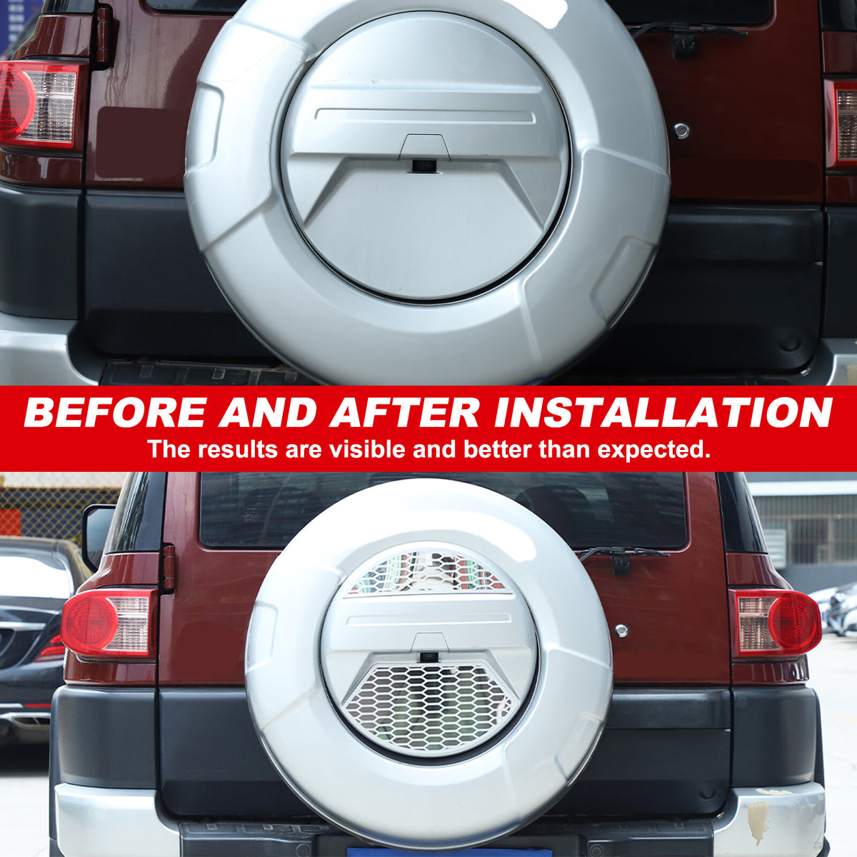 Silver Alloy Spare Tire Trim Cover Patch For Toyota FJ Cruiser 2007-21 18