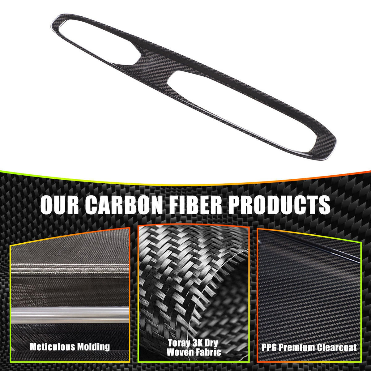 Real Dry Carbon Fiber Interior Center Trim For Corvette C8 2026+ Stingray ZR1 6
