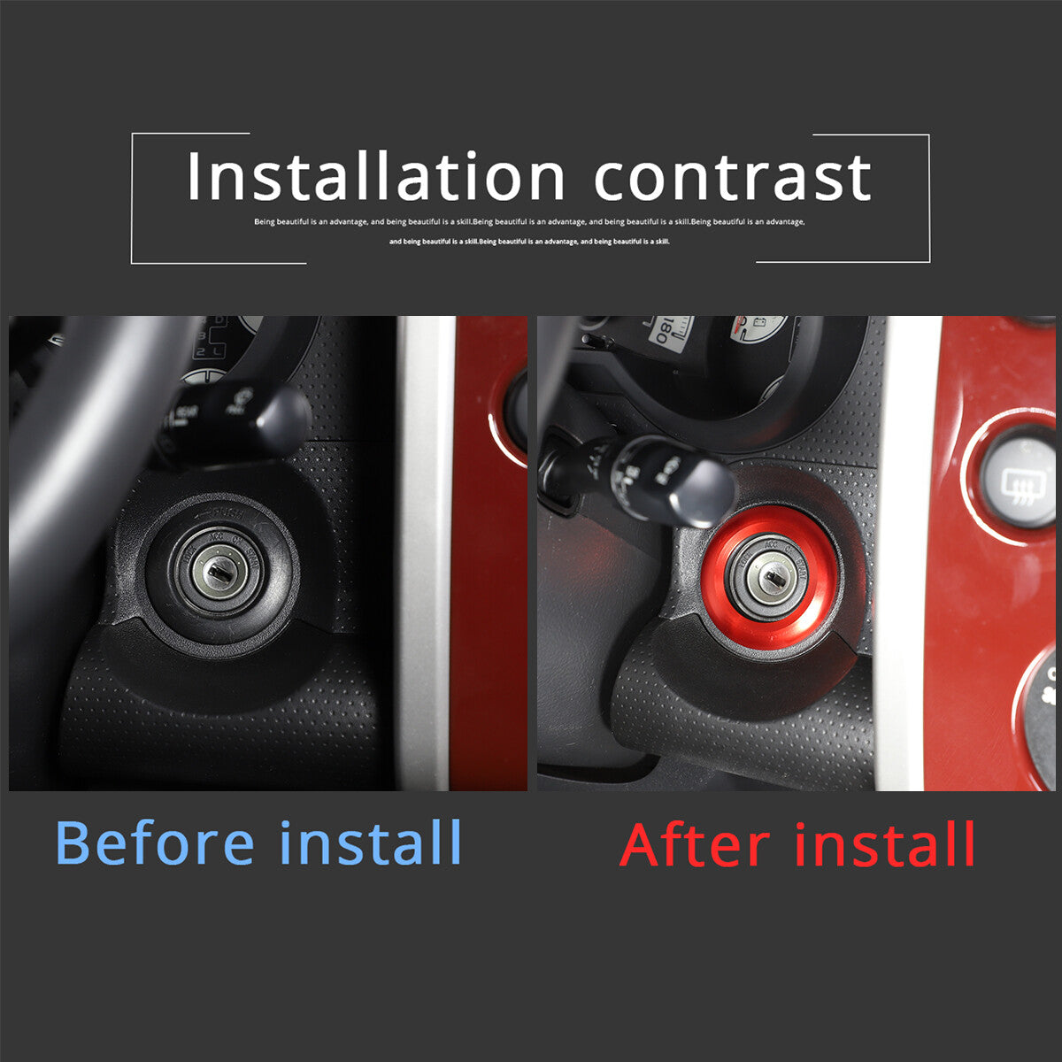 Red Alloy Dashboard Centrol Console Trim Set For Toyota FJ Cruiser 2007-21 21