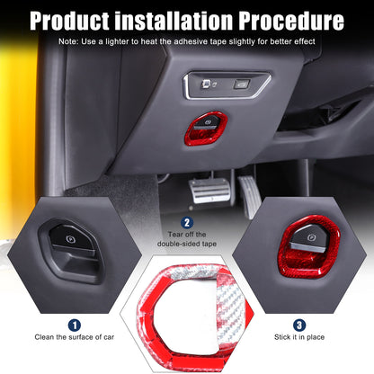 Red Real Carbon Electronic Handbrake Switch Cover Trim for Lotus EMIRA 21-25 8