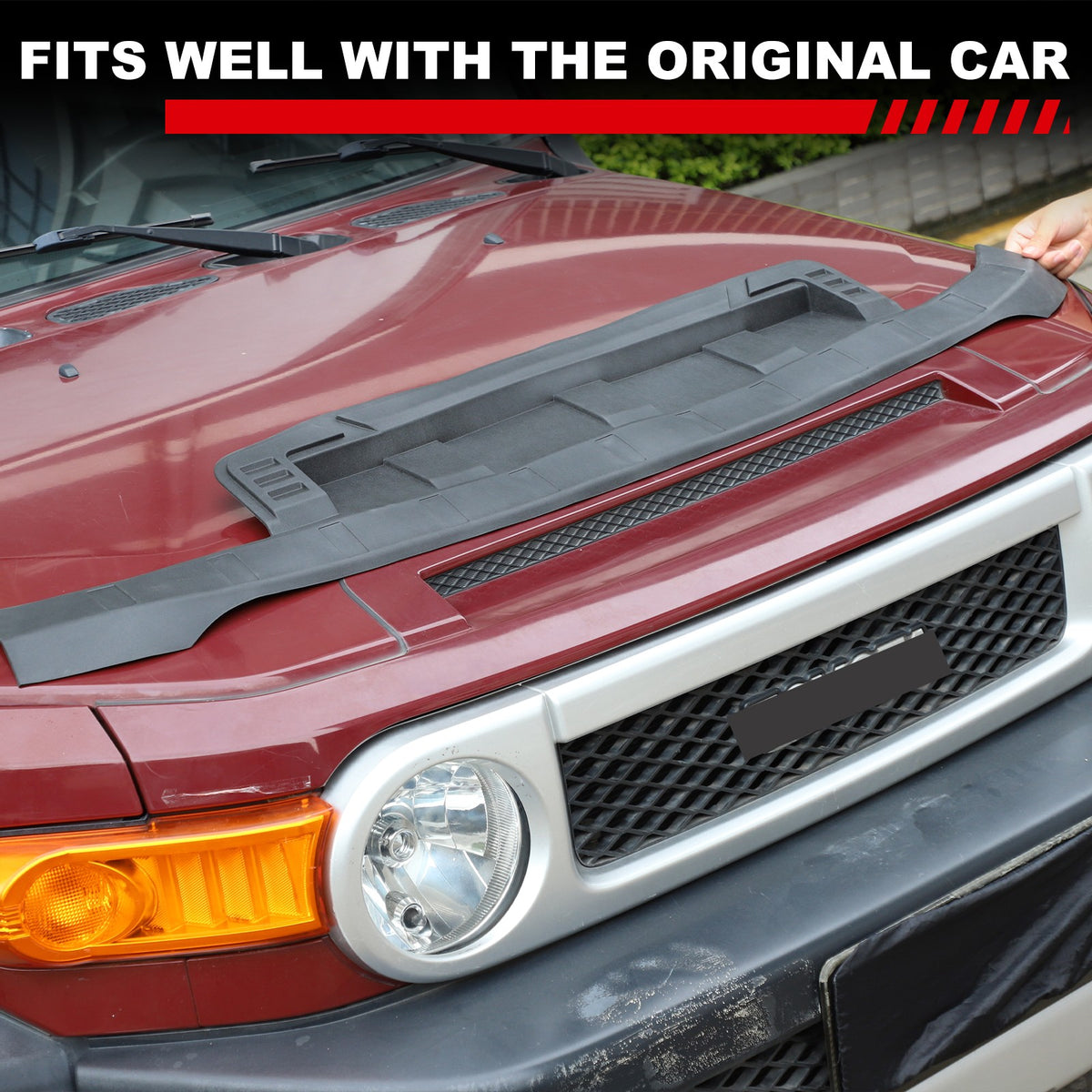 TPE Bonnet Hood Bra Stone Guard Deflectors For Toyota FJ Cruiser 2007-2021 US 7