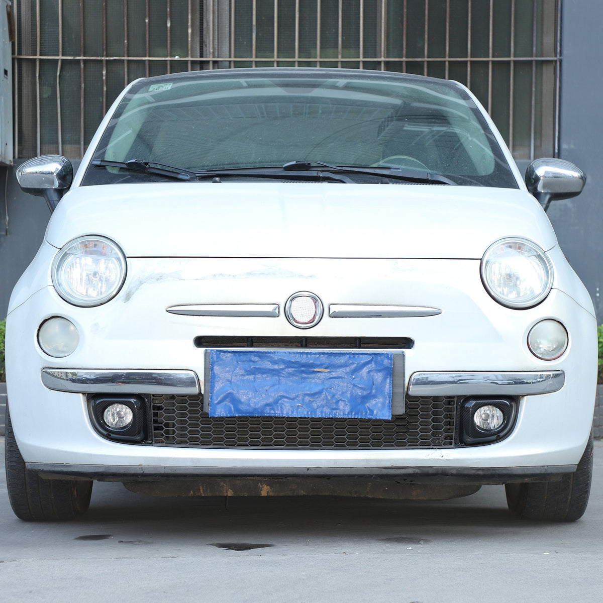 Real Carbon Fiber Front Fog Light Frame Trim For Fiat 500 312 2011-2015 10