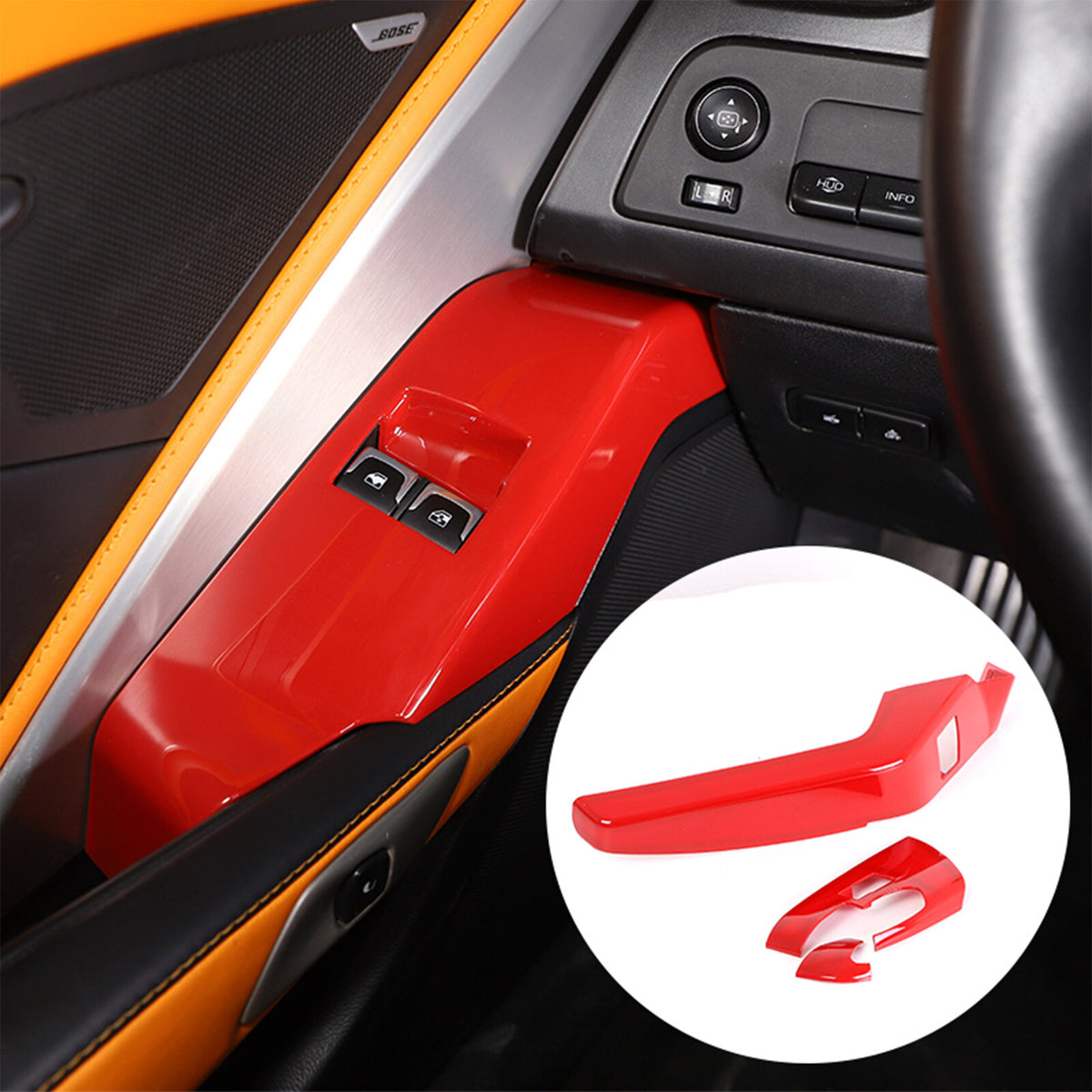 Sports Red ABS Interior Decoration Cover Trim Kit For Corvette C7 2014-19 - Styles 6-10 62