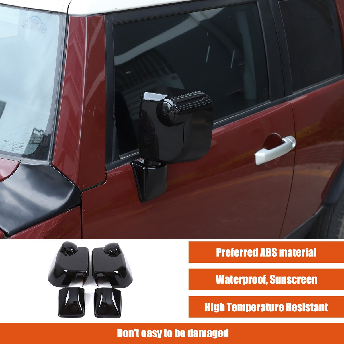 Piano Black Mirror Cover + Door Handle Cover Kit For Toyota FJ Cruiser 07-21 US 17