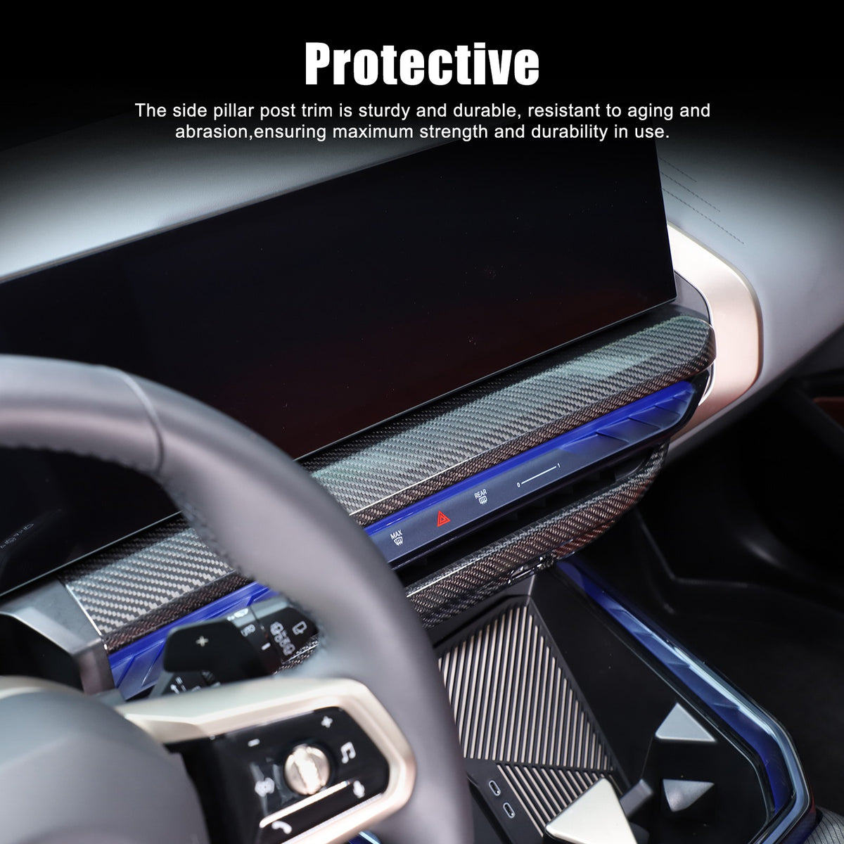 Real Dry Carbon Fiber Center Console Air Vent Trim For BMW X3 G45 2025+ 18