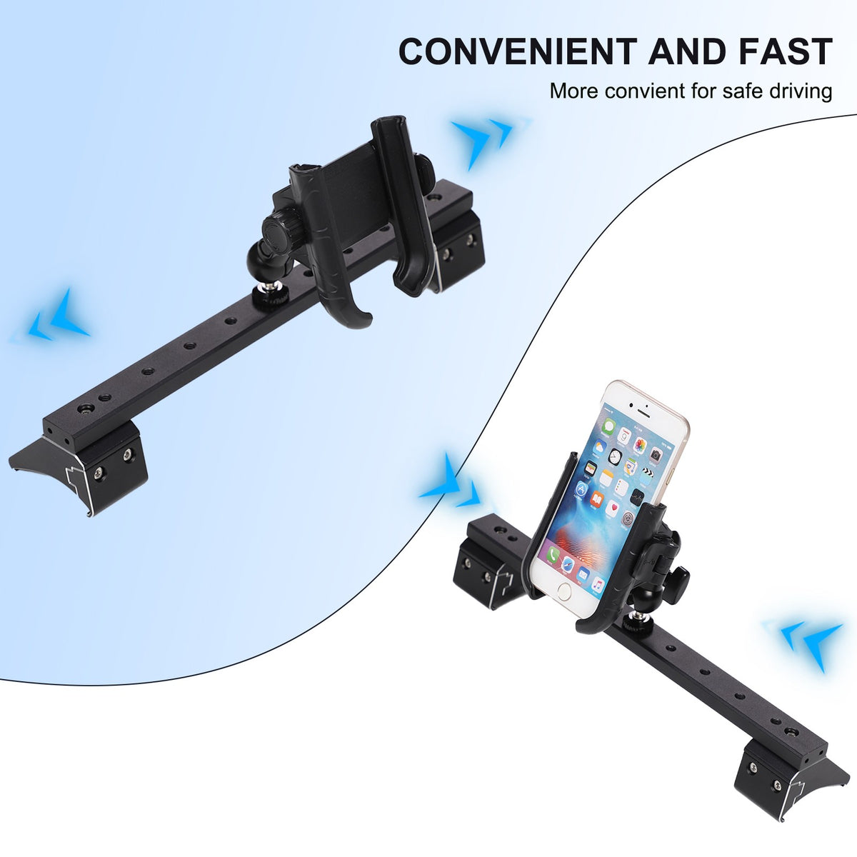 U Shape Center Console Phone Holder Bracket For Toyota FJ Cruiser 2007-2021 8