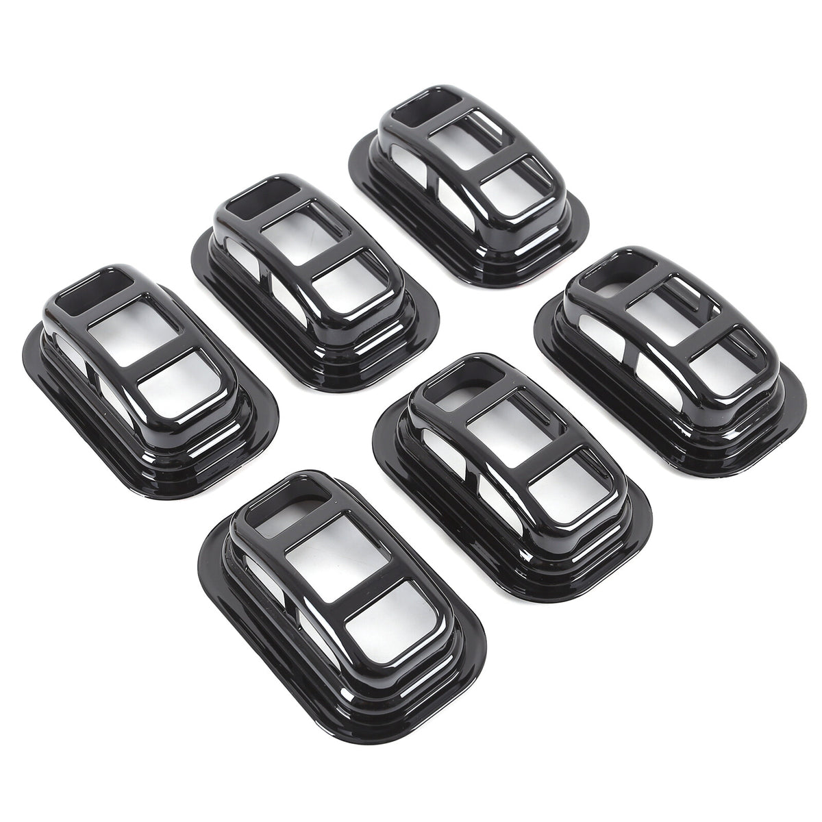 Glossy Piano Black Front Bumper Exterior Trim Cover Set For Hummer H2 2003-2009 - Styles 1-5 24