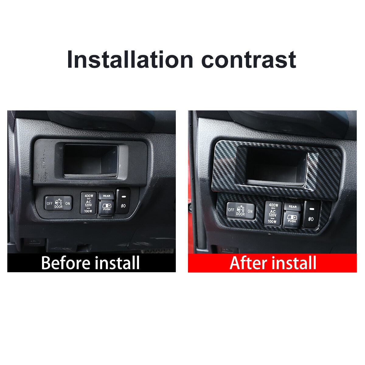 13PCS ABS Carbon Fiber Full Interior Trim Cover for Toyota Tacoma 2016-2020 11