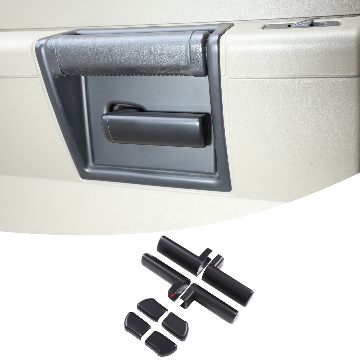 Matte Black ABS Interior Door Handle Cover Trim For Hummer H2 2003-2007 14