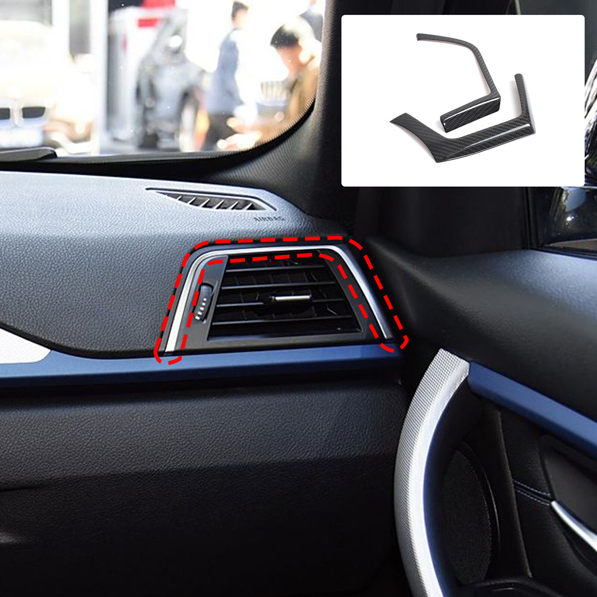 Real Carbon Fiber Center Side Air Vent Trim for BMW 3/4 Series F30/F32 2013-2019 14