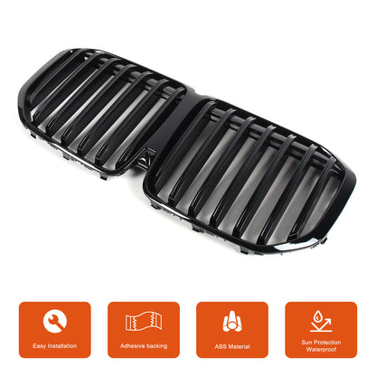 Glossy Black Car Front Bumper Line Kidney Grille Grill For BMW X7 G07 2023-2024 3