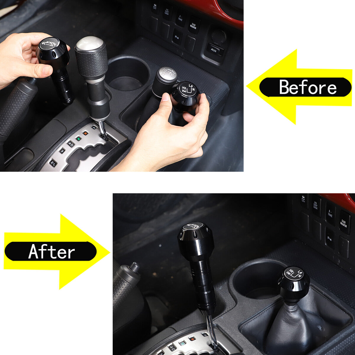Replacement Black Aluminum Alloy Gear Shift Knob For Toyota FJ Cruiser 07-21 US 3