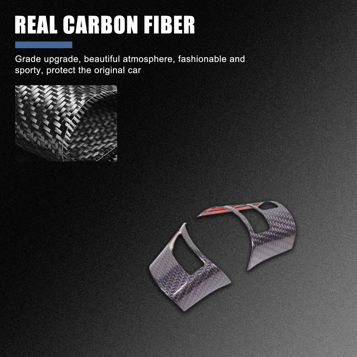 Real Carbon Fiber Steering Wheel Button Cover Trim For Corvette C6 2005-2013 9