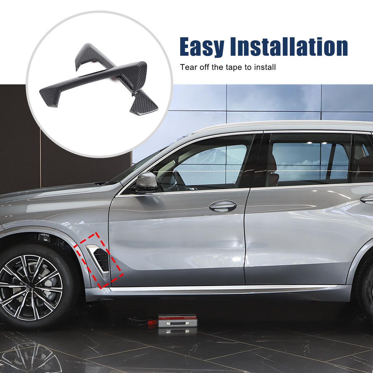 Real Carbon Fiber Side Body Fender Air wing Vent Trim For BMW X5 G05 X5M F98 23+ 9